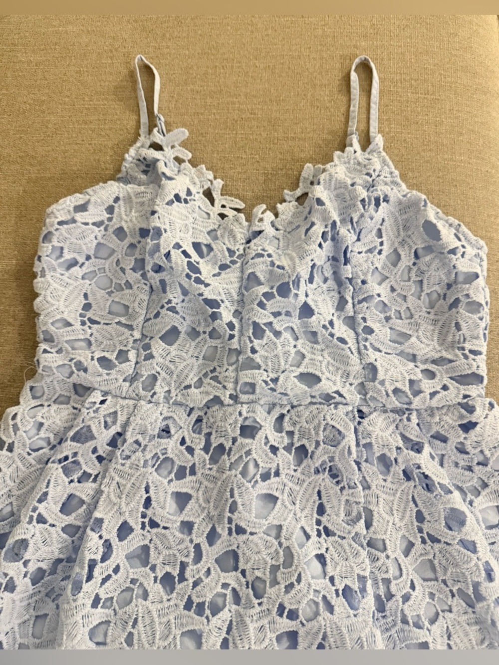 Astr Light Blue Lace Midi Dress - Picture 5 of 15